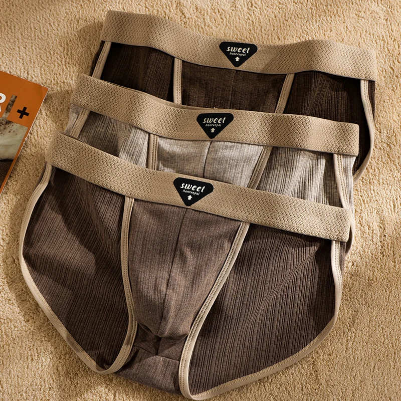 3-pack men's underwear men's briefs youth sports shorts breathable cotton sexy briefs personality men's underpants briefs