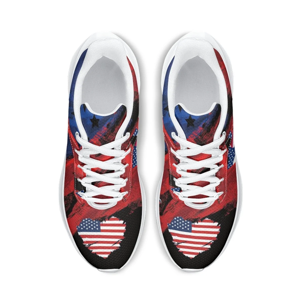 Women Flats Breathable Sneaker American USA Flag July 4th Independence Day Print Female Footwear Cozy Lace Up Zapatillas Mujer