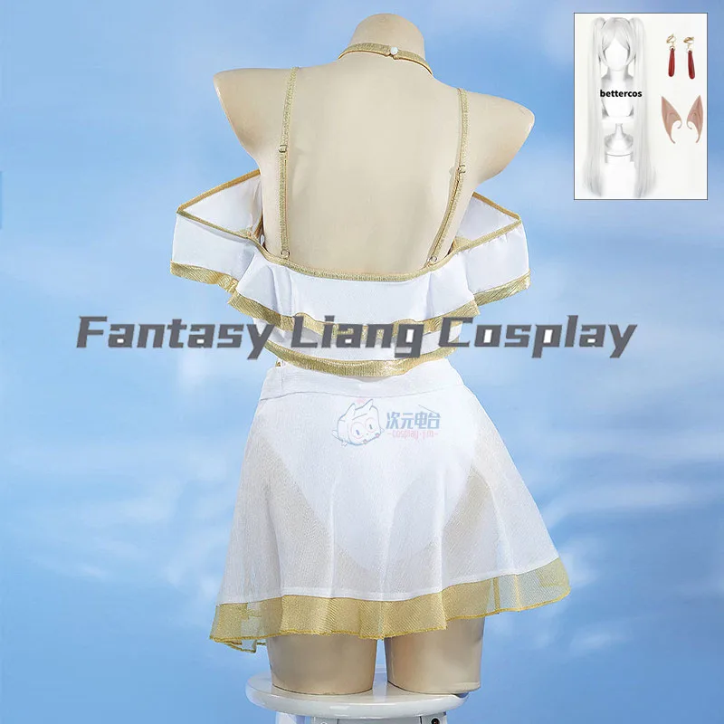 

Anime Beyond Journey's End Frieren Cosplay Costume Wig One-piece Swimsuit Full Sets For Women Halloween Carnival Party Dress Up