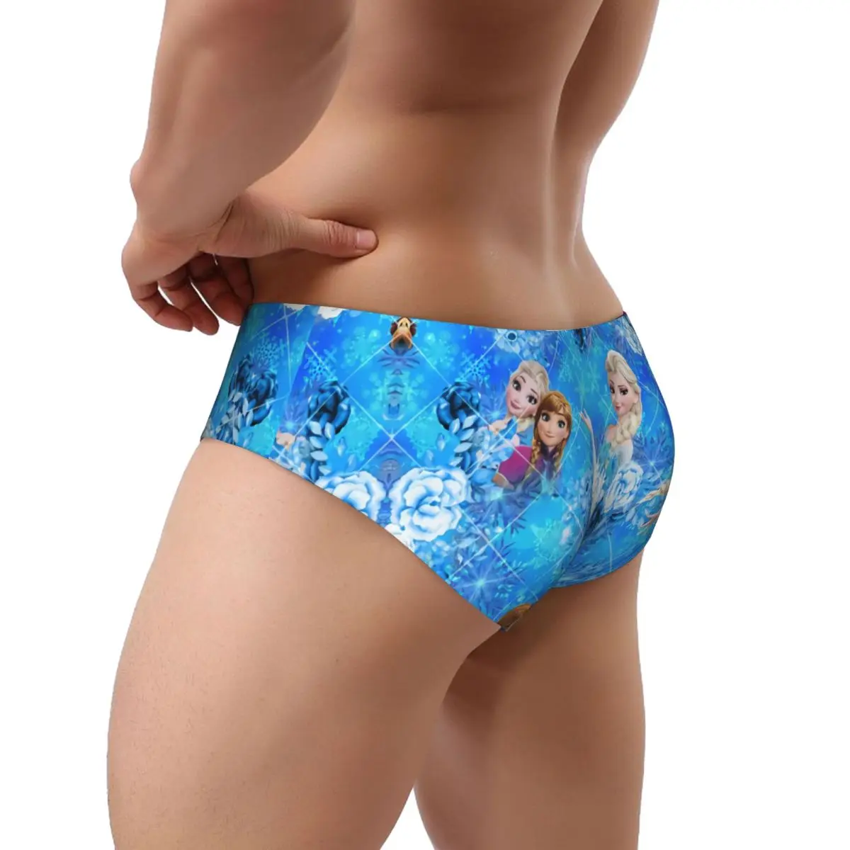 Custom Men\'s Frozen Panties Underwear Male Breathable Elsa Anna Briefs Underpants