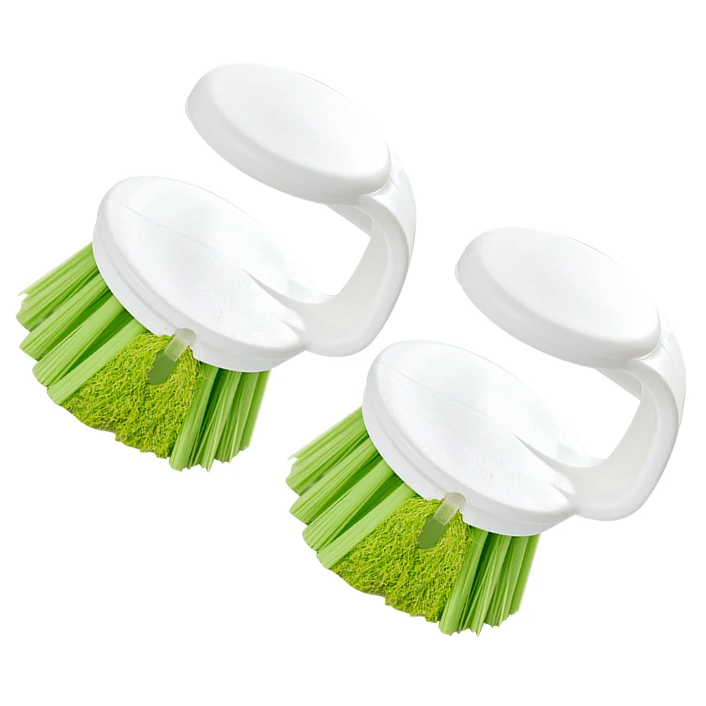 

2pcs Kitchen Dish Scrub Wire Scrubber Brush For Kitchen Cleaning Tools Ergonomic Handle Dishwashing Brush For Pots Wood