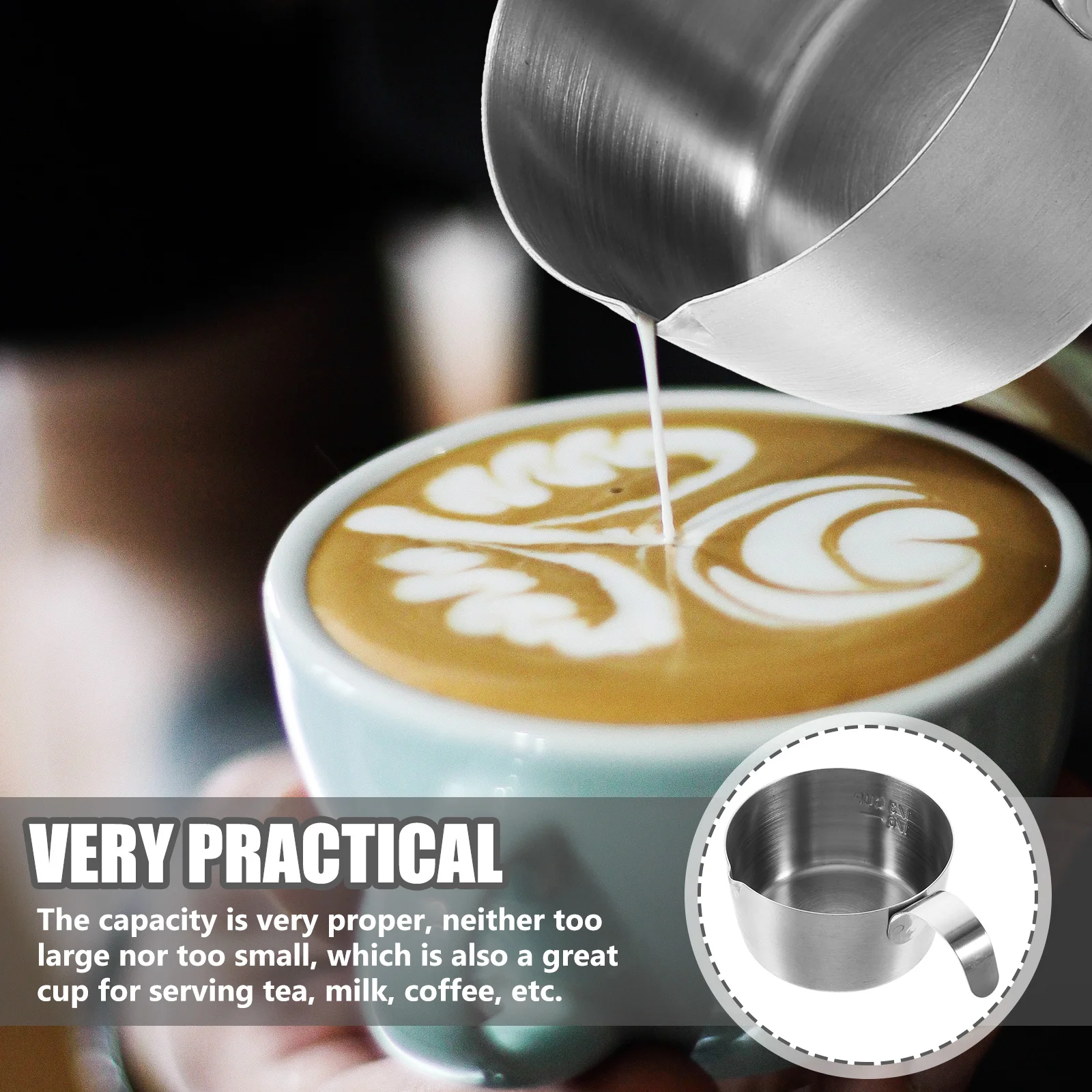 

Stainless Steel Sauce Cup 304 Material Rust Resistant Coffee Creamer Pitcher Milk Frothing Small Measuring Cup