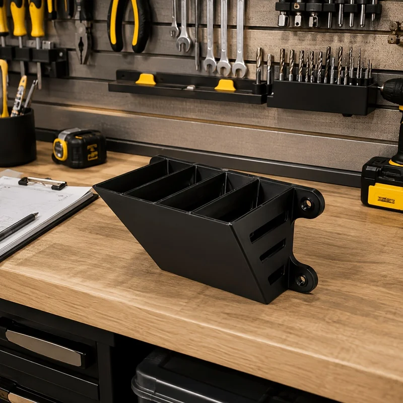 3D‑Printed Wall‑Mounted 4‑Slot Utility Knife Storage Rack, Wall Tool Organizer Box, Garage Workshop Hand Tool Holder, Tool Stor