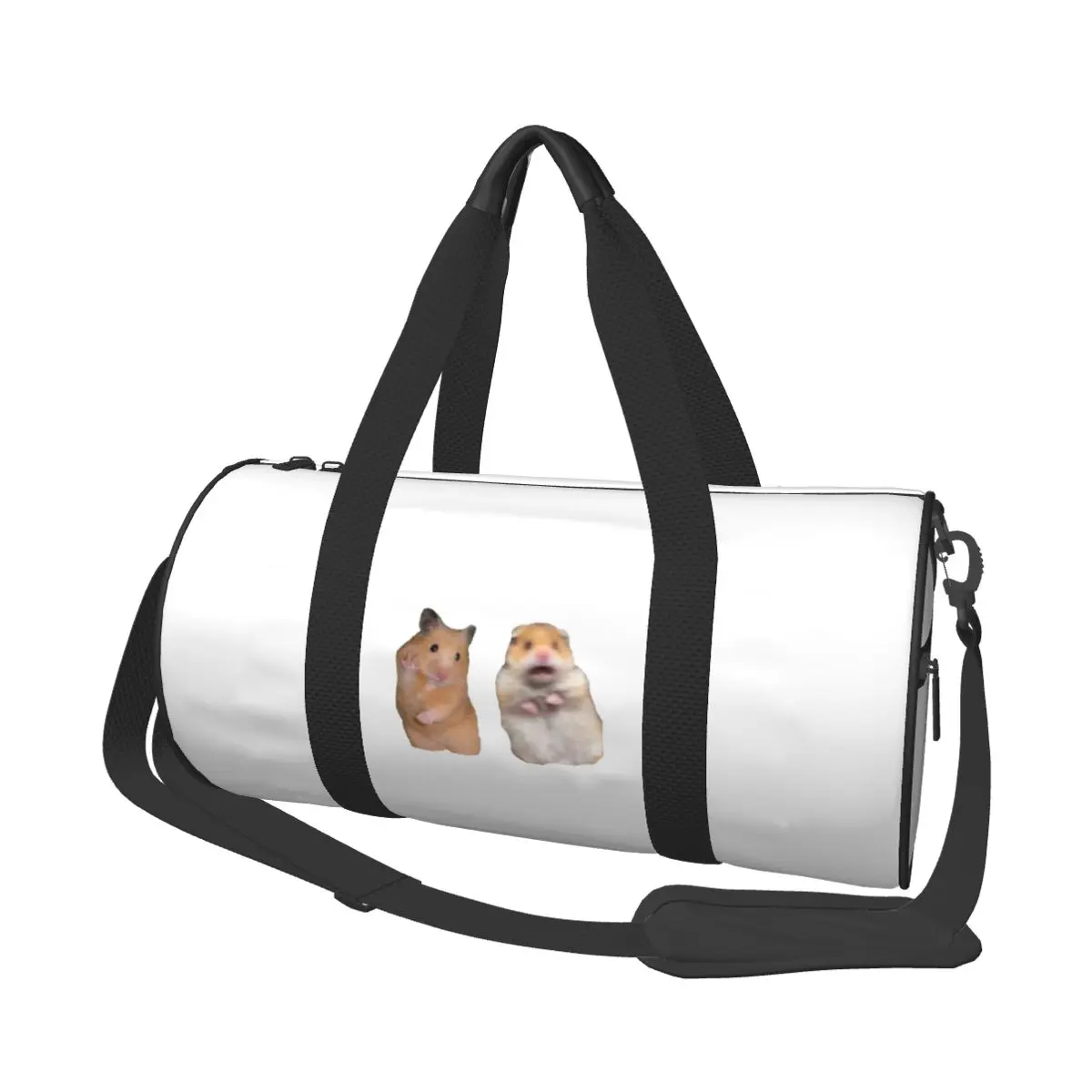 

Peace Sign And Screaming Hamster Large Duffle Gym Bag Waterproof Duffle Travel Bags Handbags Fitness bag