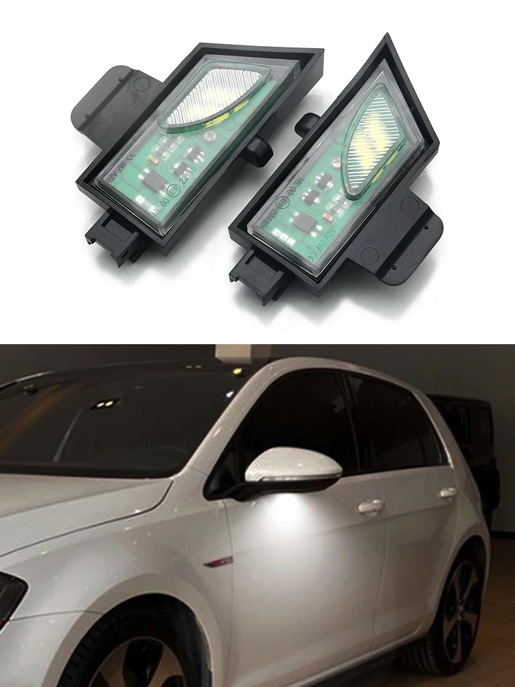 2pcs 5G0945292 Car LED Side Under Mirror Lamps Puddle Light For Volkswagen VW Golf 7 MK7 Variant GTI R20 Sportsvan Touran MK3 T5