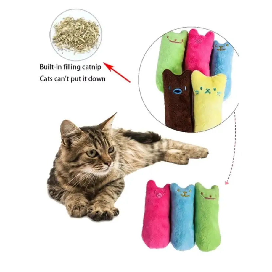 1 Stück umweltfreundliches Katzenminze-Plüschtier aus Baumwolle, langlebig, interaktives Daumen-Spielzeug, Haustier-Box, Spielzeug, bissfestes Haustierzubehör