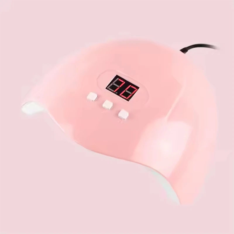 

Hot Sale Intelligent Large Space Dual Light Source UV Nail Lamp pink Led Phototherapy Machine Nail Lamp