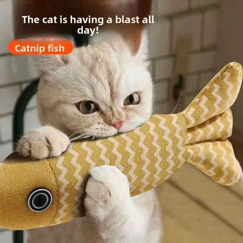 Mint Fish Cat Toy Soft And Bite Resistant Fish Toy Used For Cleaning Kitten Teeth, Relieving Boredom, Interactive Pet Supplies
