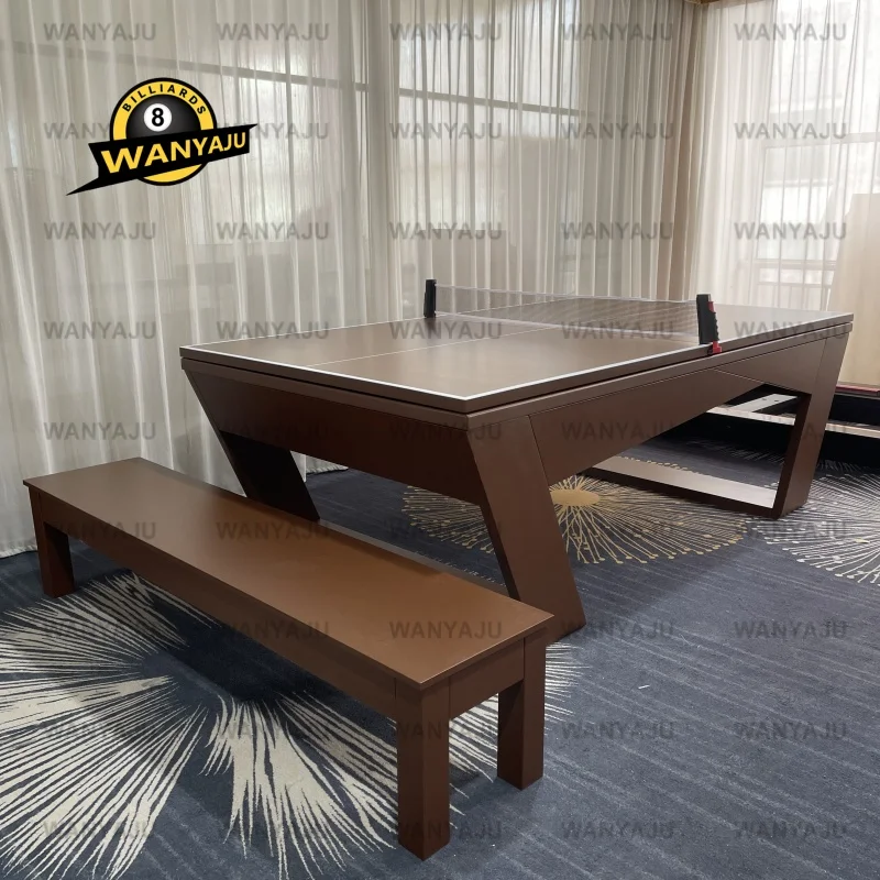 Hot Sale Modern Style Sports 7ft 8ft 9ft Solid Wood Legs Billiards Table Rubber Slate Dining Tennis Pool Table