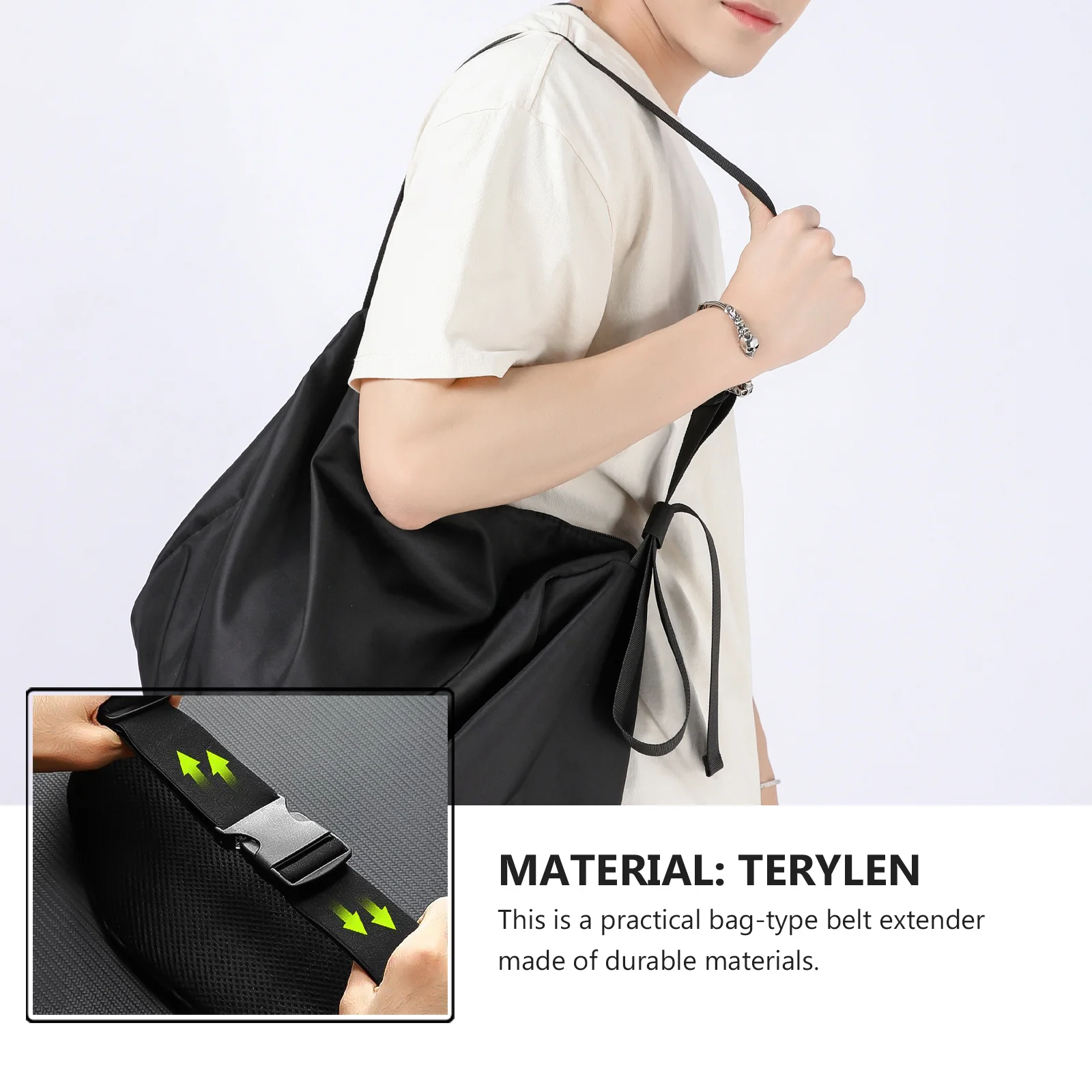 

1 pc Adjustable Anti-Slip Woven Belt Mountaineering Waist Extender Plastic Buckle Foldable Camera Bag Accessory For Cross Body