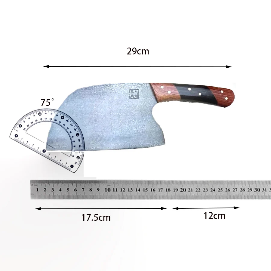 Husa Knife Handmade Damascus Steel Blade Chefs Cleaver Chopper Slicing Machete Hatchet Kitchen Knives Meat And Poultry Tools