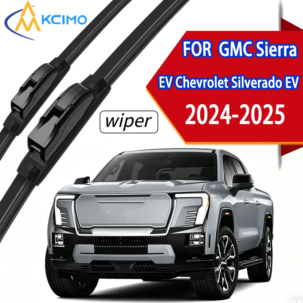 Premium High-Density Rubber Front Windscreen Wiper Blades Perfect Fit for GMC Sierra EV 2024-2025.