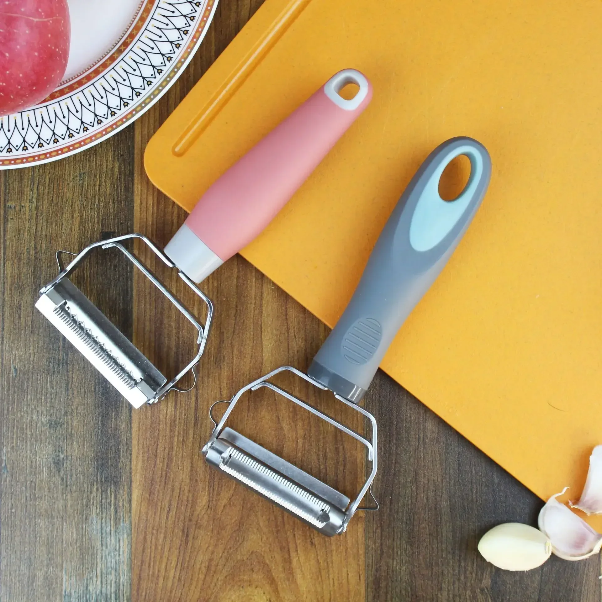 Dobeli Stainless Steel Double Head Peeler Multifunctional Fruit Potato Scraper Melon Plane Kitchen Cooking Accessories For Home