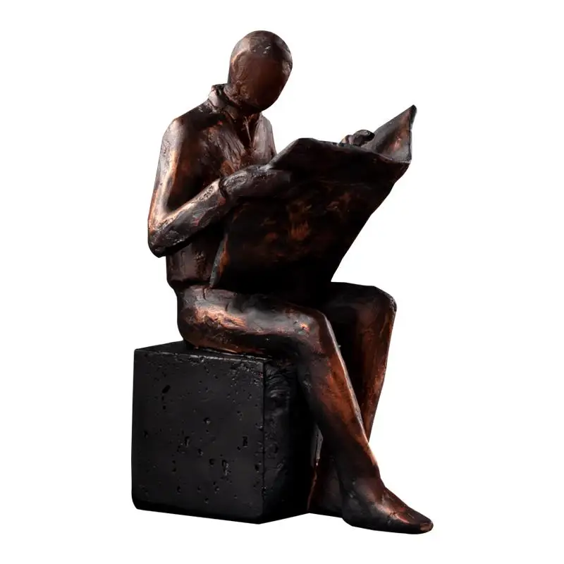 Imagem -06 - Escultura Abstrata do Caráter Book Stand Book Stand Estátua Decoração de Mesa Estatueta Nórdico Decoração Home Estátua Resina Bookend