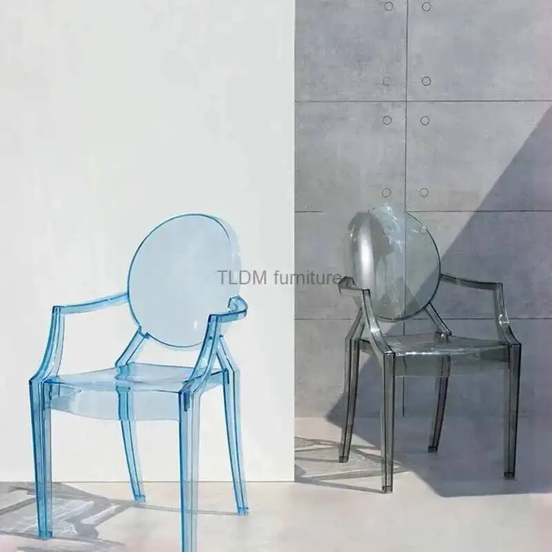 Dressing Acrylic Dining Chair for Kitchen Transparent Chair Nordic Devil Ghost Chairs Household Simple Crystal Makeup Armchair