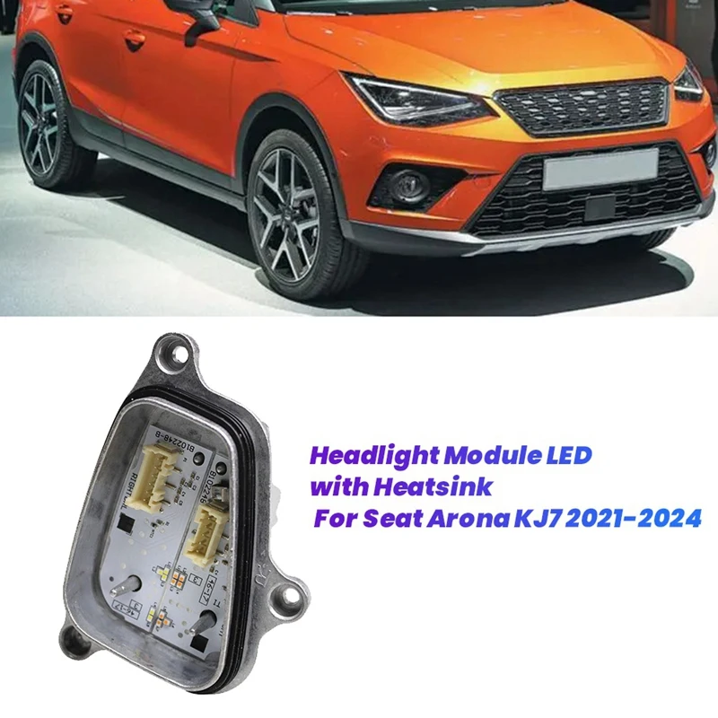 Car Front Headlight Module LED With Heatsink For Seat Arona KJ7 2021-2024 DRL Light Source Module