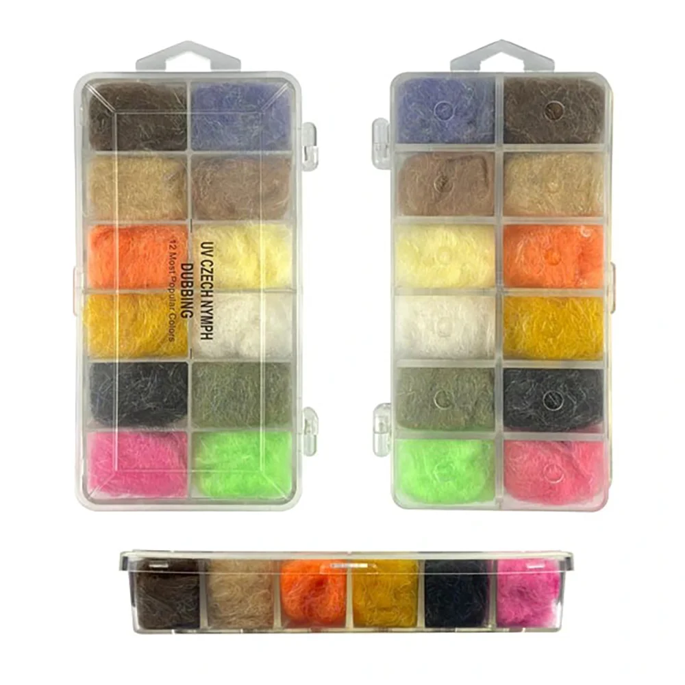 Aventik 12 Colors Fly Tying Dubbing Perfect for Any Dry Flies Hand-made Fly Fishing Materials Works Well for Tiny Midges