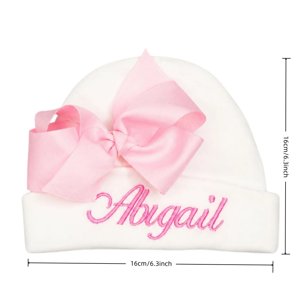 Newborn Baby Girl Princess Hat Big Satin Bow Cotton Infant Beanie Soft Warm Baby Cap for Daily Wear Photography Prop