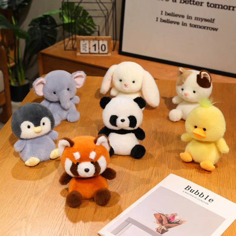 17cm pequeno macio brinquedo animal de pelúcia recheado lop gato pinguim pato elefante panda urso guaxinim dos desenhos animados plushie presente aniversário