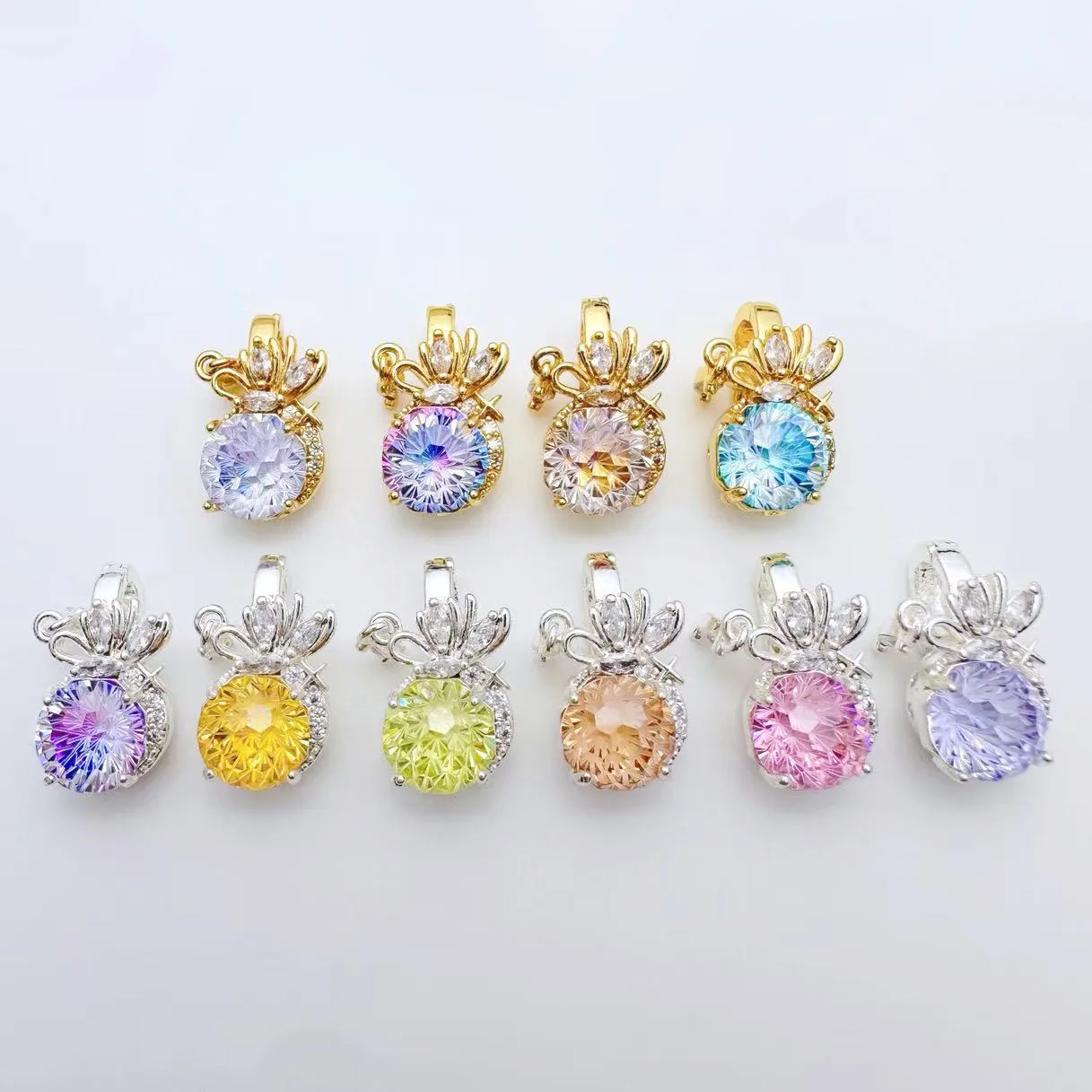 

10 шт./пакет, новый медный позолоченный 14-каратный инкрустированный цирконом, универсальная подвеска с пряжкой, DIY браслет, ожерелье, производство