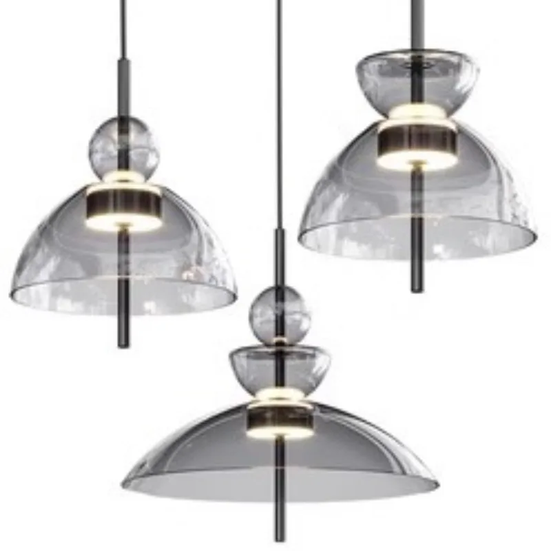 

Italian minimalist small chandelier designer art glass master bedroom light minimalist