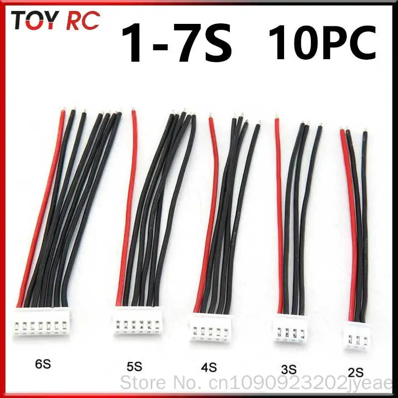 10PC Lipo Battery Balance Charger Cable 2s 3s 4s 5s 6s 22 Awg Extra Soft Silicone Wire For B6 Rc Model Aircraft Accessories