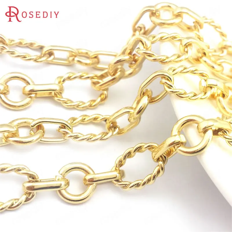 

50CM 18K Gold Color Iron Long Oval Shape Necklace Chains Jewelry Chains High Quality Jewelry Making Diy Accessories