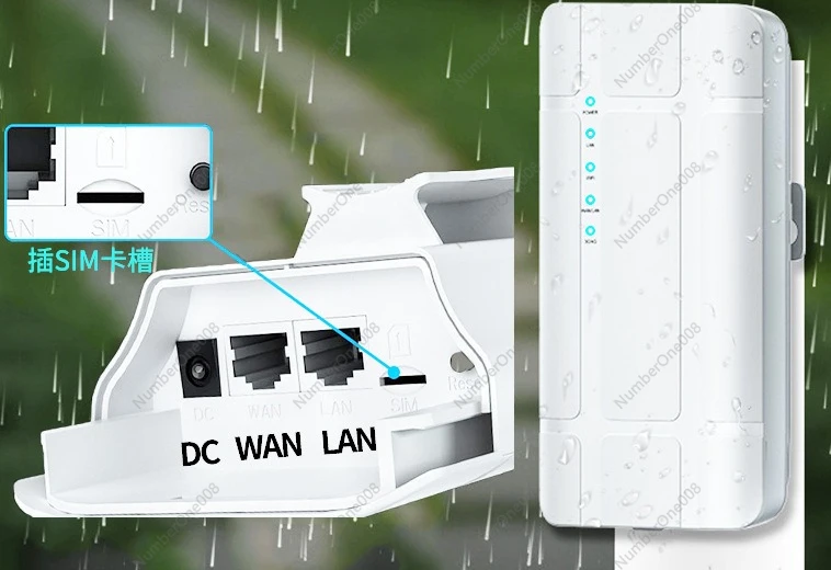 Waterproof 4G LTE WiFi 6 Router Outdoor Gigabit Ethernet High Speed for Rural Area Remote Work