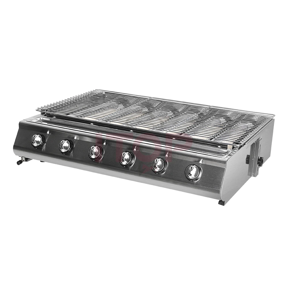 

Gas Grill 6 burner Smokeless Bbq European Outdoor Tabletopll