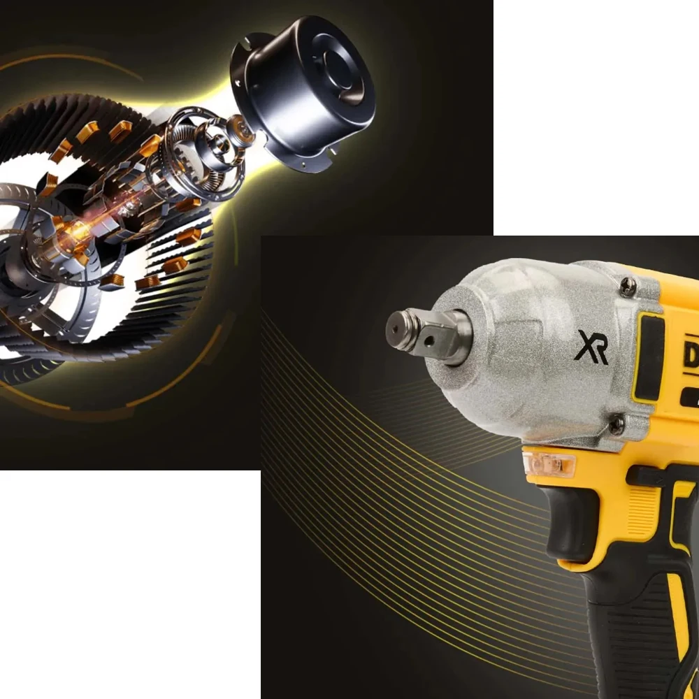 TORQUE UP TO850N.m FASTER DRILLING DEWALT DCF9001/2-inch brushless cordless high torque impact wrench, DEWALT 20V battery and ch