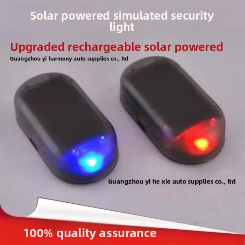 Solar Powered Car Anti Theft Warning Light Simulated Alarm Flashing Sensor Lamp Vehicle Security Device