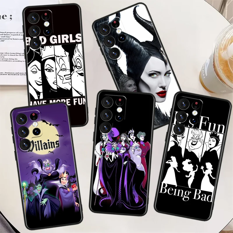 Disney Villain Witch Bad Phone Case For Samsung Galaxy S23 S22 S21 Ultra S20 FE S10 S10e S9 S8 Plus Lite Black Soft Cover