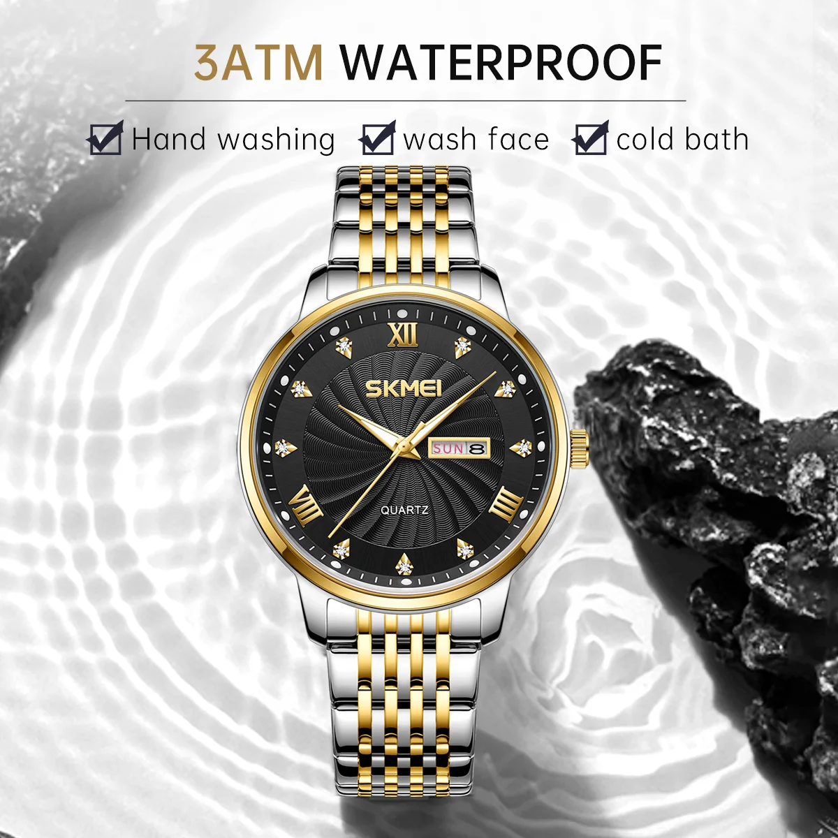 

Роскошные золотые кварцевые модные часы для мужчин, водонепроницаемые цельнометаллические наручные часы Relogio Feminino, повседневные мужские часы ﻿