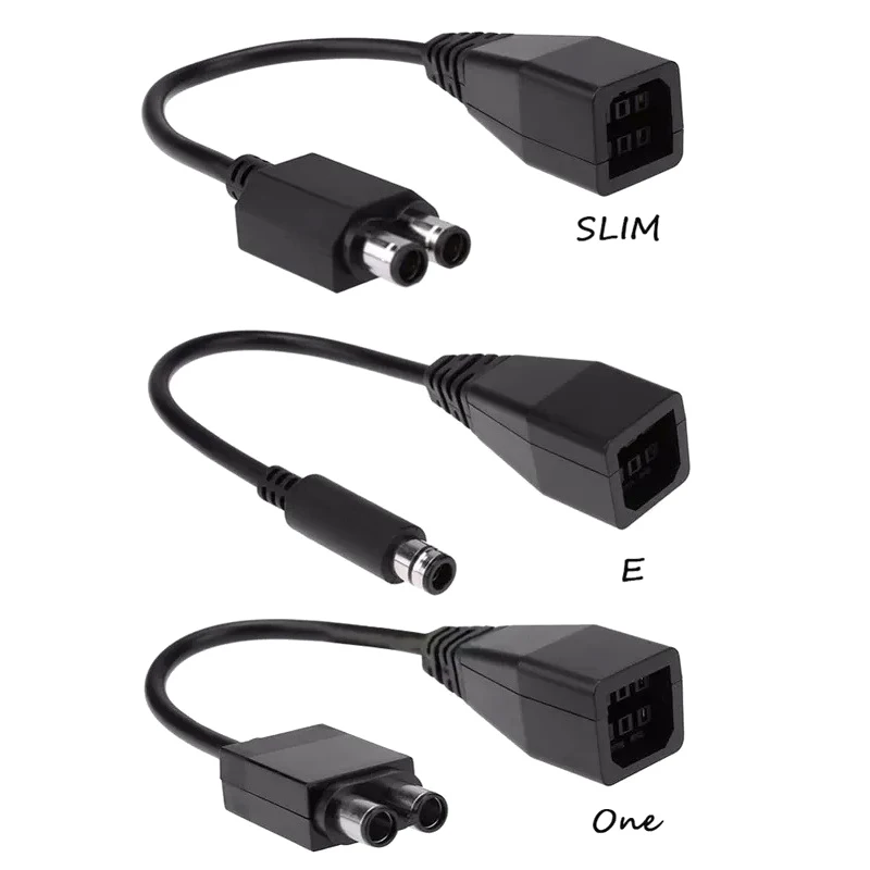 1pc For Xbox 360 To Xbox Slim/One/E AC Power Adapter Cable Converter Transfer Cable Cord Accessories Power Supply Cable 25cm