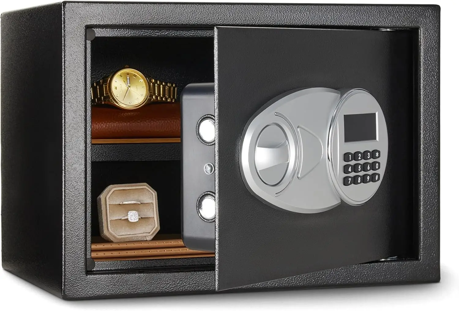 

Steel Security Safe with Electronic Keypad, 0.5 Cubic Feet for Cash Jewelry Documents, Black