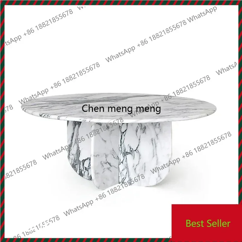 

ZZBig flower white coffee table marble Nordic simple living room antique luxury stone designer side table