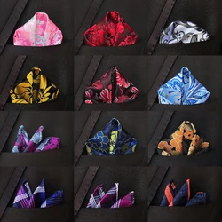 43 Colors Men's Handkerchief Plaid Floral Stripes Hankies Hanky Business Pocket Square Chest Towel 25*25CM