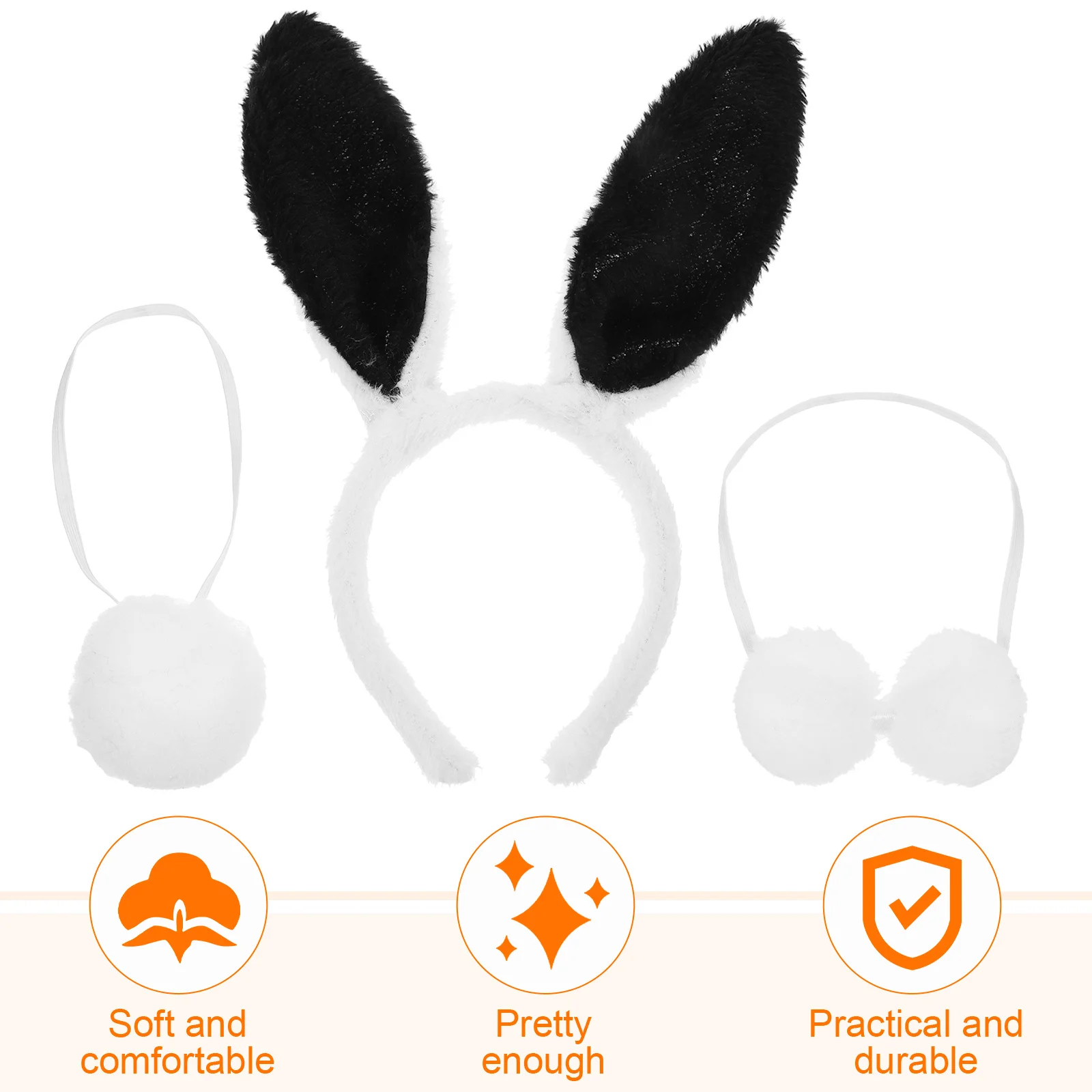 3 stuks volwassen konijn meisje kostuum accessoire set konijnenoren hoofdband vlinderdas staart voor themafeest fotoshoot evenement