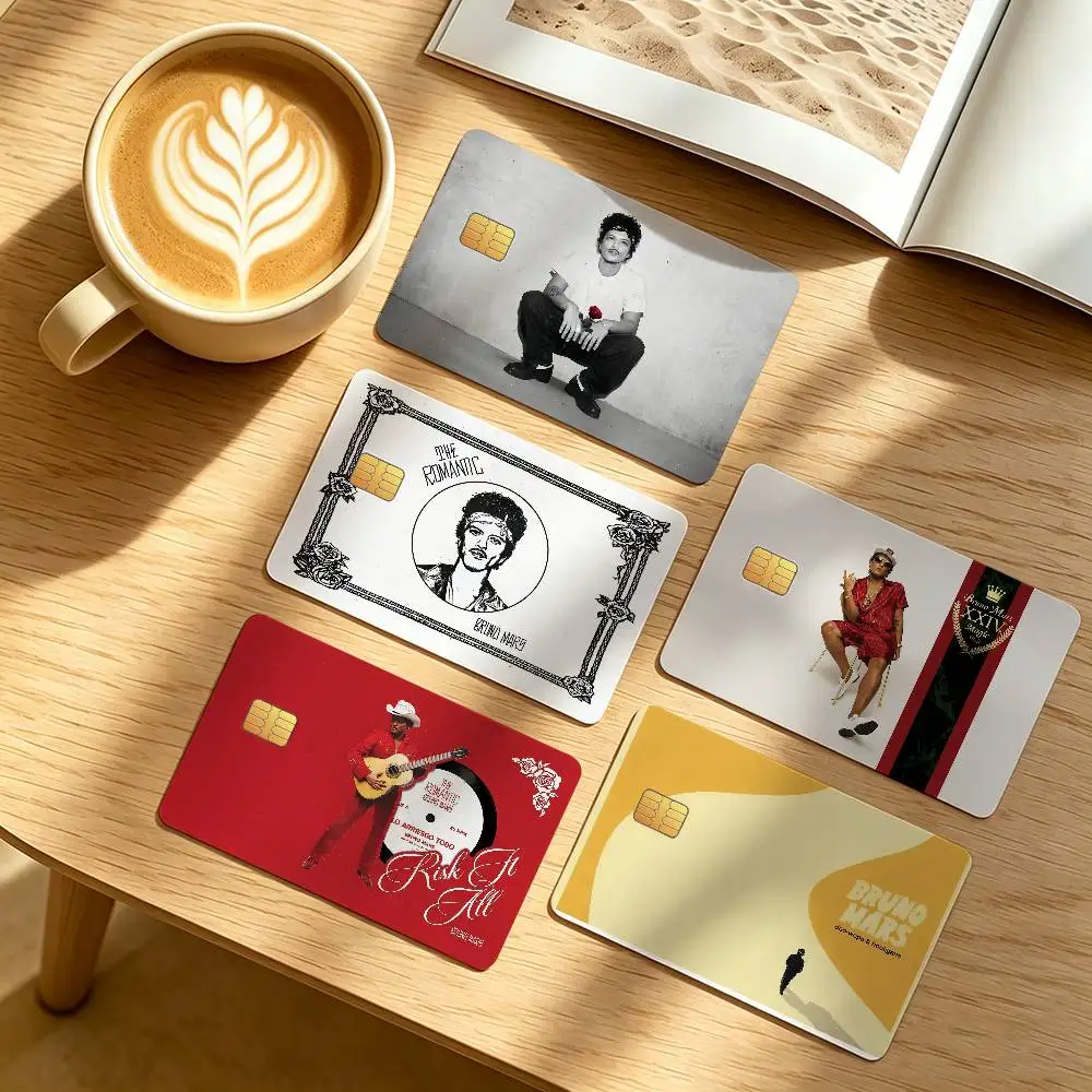 Singer Bruno mars The Romantic Credit Card Public Transportation Cards Protective Sticker Waterproof Card Face Decoration 4PCS