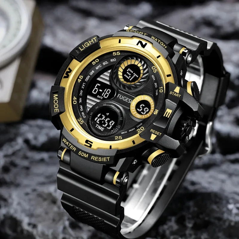 2024 New Outdoor Electronic Watches for Men Korean Waterproof Sports Multifunctional Electronic Mens Watch Fashion Accessories