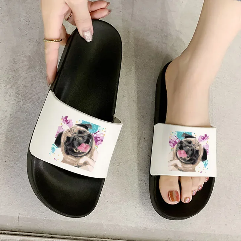 sandals women summer  French bulldog Dachshund Pug Teckel pring Indoor Bedroom Home Shoes ladies