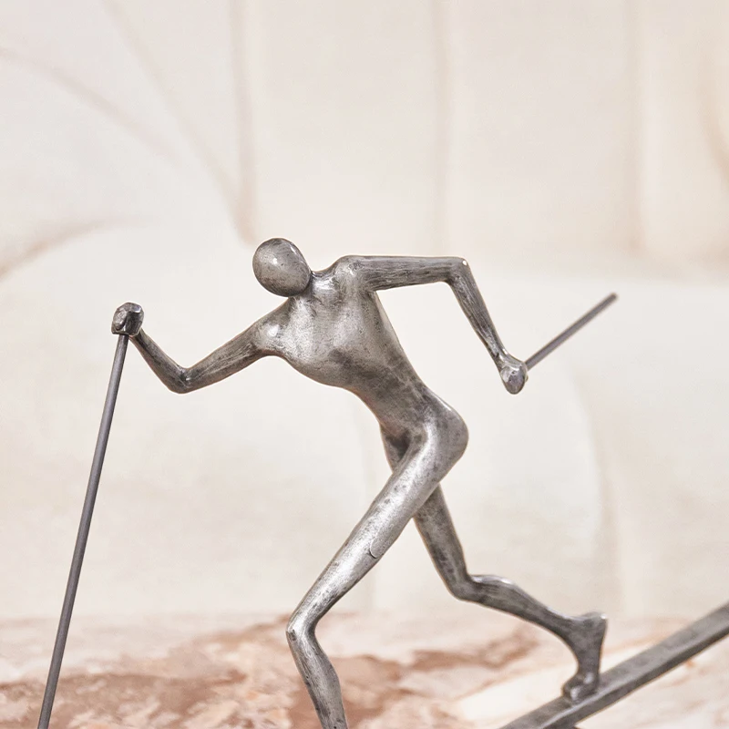 Home Decoration Skating Man Desktop Sculpture Home Decoration Accessories For Living room view 2