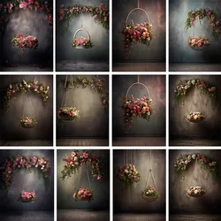 Fondos de fotografía de cestas de flores artísticas para niñas, retratos de amantes de maternidad, fondos de fotos florales abstractos, estudios de sesión fotográfica