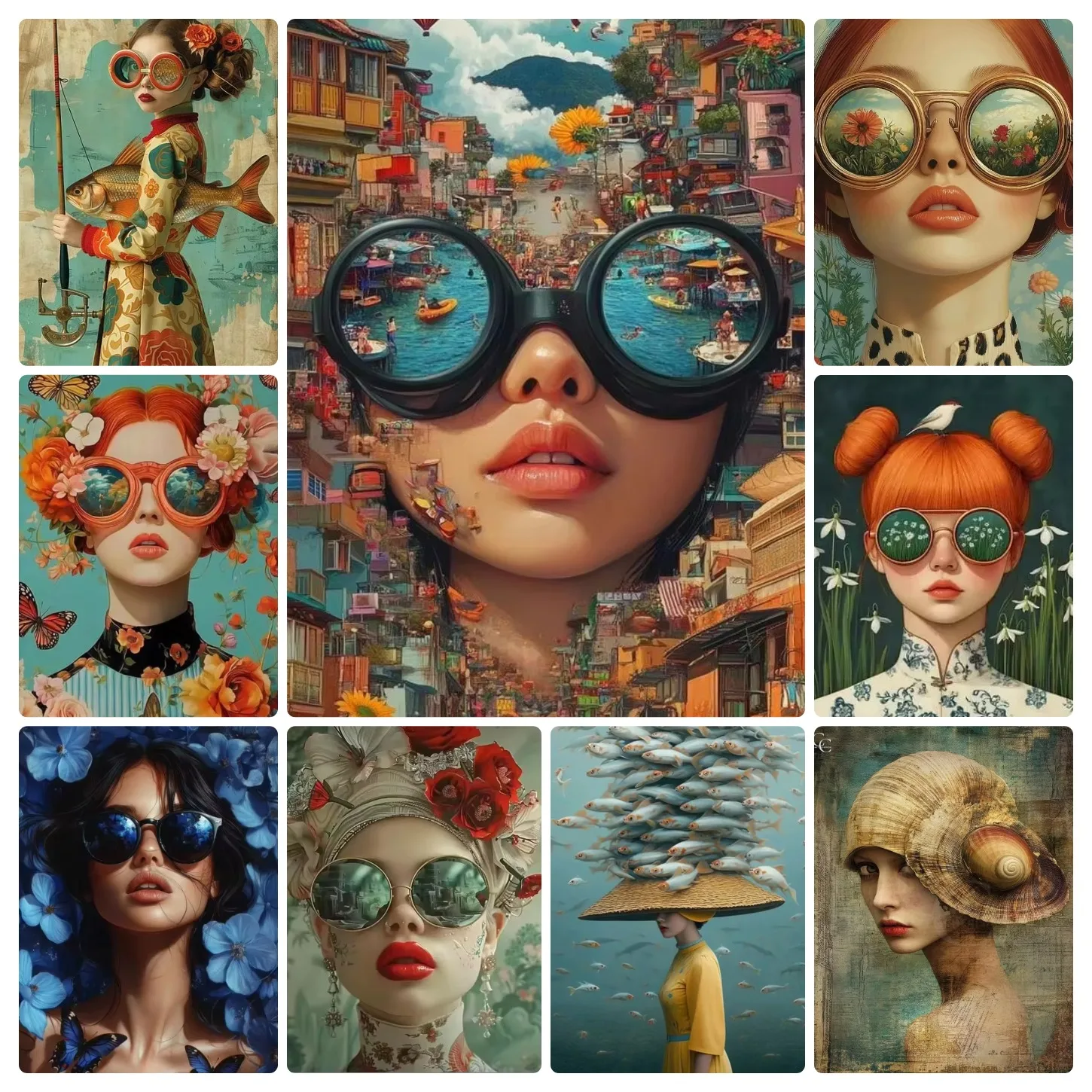 Adult Jigsaw Puzzle 500/1000 Pieces Puzzle Abstract Woman Portrait Paper Puzzle Decorative Painting Exercise Brain Thinking