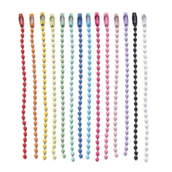 20pcs/Lot 10/12cm Iron Colorful Ball Bead Chain Fits Key Chain Dolls Label Hand Tag Connectors DIY Jewelry Making Supplies