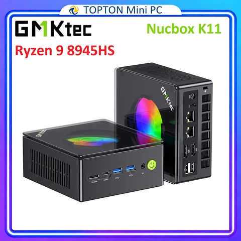 GMKtec Gaming Mini PC K11 K8 Plus M7 AMD Ryzen 9 8945HS Ryzen 7 8845HS 6850H 2*USB4 2*2.5G LAN Oculink Computer Windows 11 WiFi6