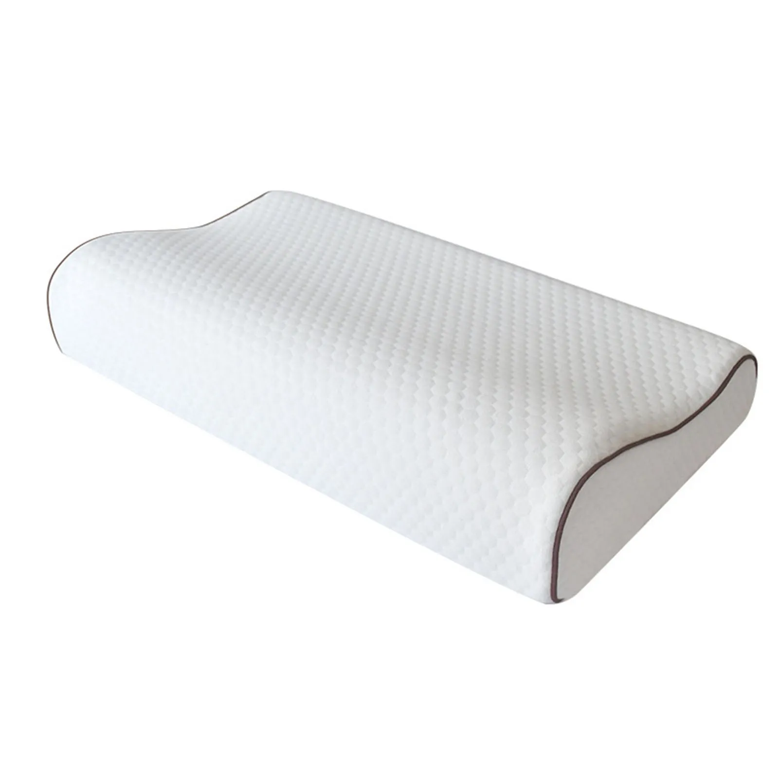 

Memory Foam Pillow Slow Rebound Cervical Vertebra Memory Cotton Pillow Wave White Check Coffee Binding