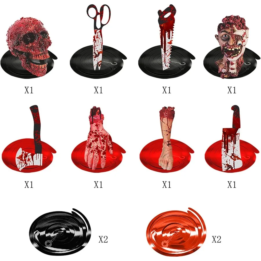 Guirnalda de decoración de fiesta para interiores y exteriores, 12 Uds., calaveras espeluznantes, esqueleto de zombi, Casa Encantada, serpentinas de remolino B