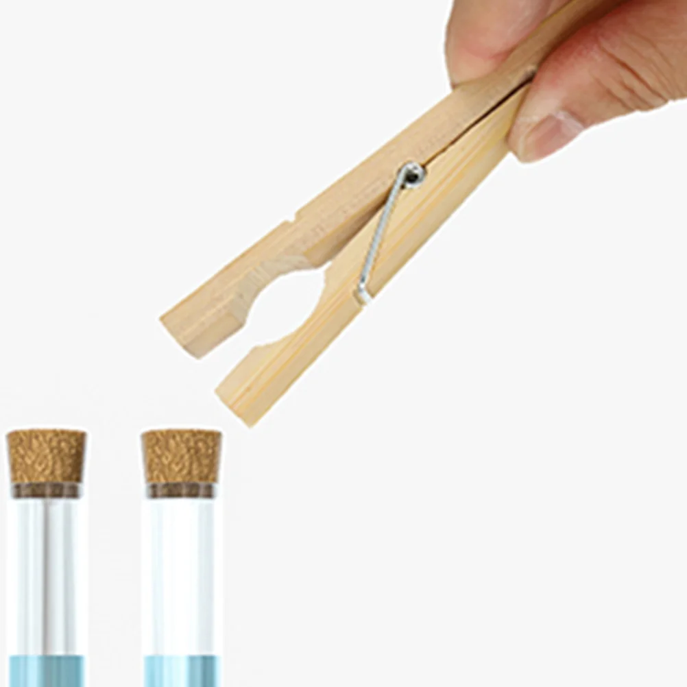 

8 Pcs Test Tube Clamp Tubes Clip for Labs Fixing Clamps Bamboo Experiment Equipment Student