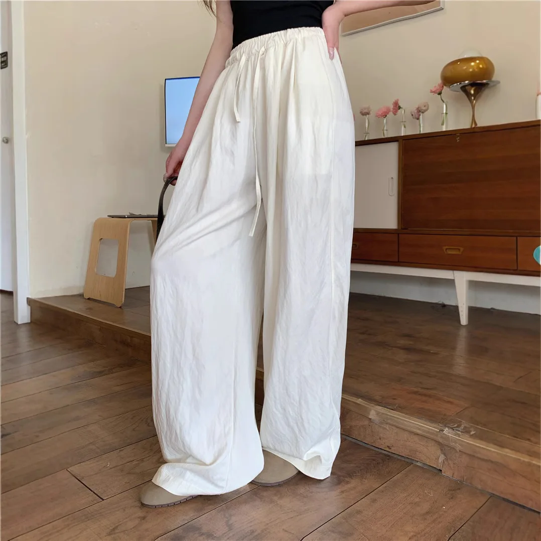 

SuperAen Wide-leg Pants High Waist Drape Casual Japan Pants Straight-leg Pants